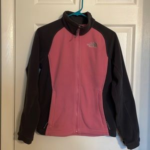 EUC The North Face Fleece Jacket pink & gray. Size small. Full zip